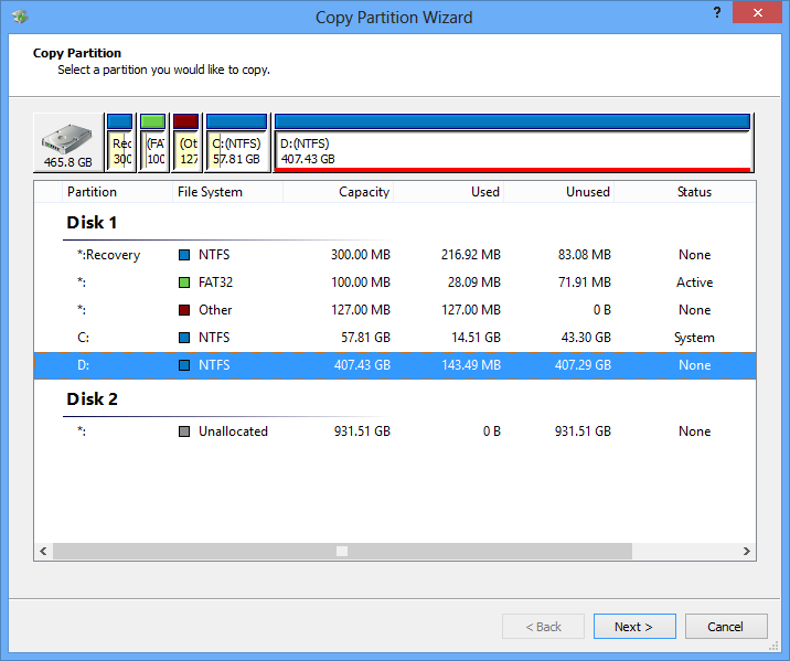 Windows 8 GPT partition copy