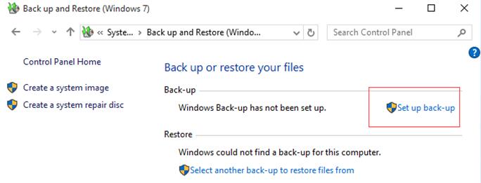 Set up backup